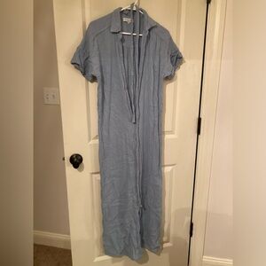 Michael stars Allen gauze shirt dress in blue harbor size xs